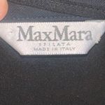 Max Mara  Black Crepe Front Tie Detail Crop Moto Jacket Photo 5