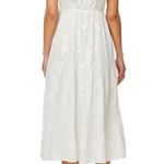 Roller Rabbit Dress Silvery White Lurex Ondine Dress in Sz L NWT Midi V Neck Photo 3