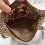 Woven Tan Crochet Floral Olefin Cotton Summer Shoulder Bag Purse Photo 2
