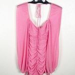 Lucy in the Sky  Robin Glitter Pink Glitter Deep V -Neck Ruched Dress Small Photo 0