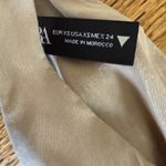 ZARA  Wide Leg Halter Neck Jumpsuit Beige Linen Blend Tie Waist Belted Photo 4