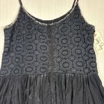 POL Tank Top Shirt Womens Sz S Black Wash Crochet Boho Cottage Core Photo 1