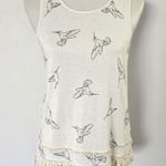 Anthropologie  W5 Hummingbird Print Fringe Hem Tank Top Size Small Photo 1