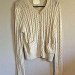 All:row Women's Cream Cable Knit Sofia cardigan Sweater cute cozy size large Photo 0
