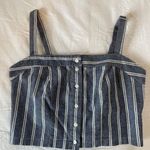 Brandy Melville Blue Stripe Button Up Top Photo 1