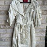 Pearl women’s trench coat 3/4 length sleeve size xs Yellow Photo 4