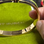 Tory Burch NWOT Black and Gold Hinged Bracelet Photo 5