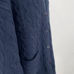 J.Crew Relaxed Cable knit Cardigan Merino Blend Sweater Navy Size L-XL NWT Photo 5