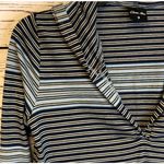 Eleven Star Striped Hoodie Pullover V Neck Long Sleeve Casual Top Women's Size S Blue Photo 3