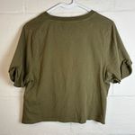 Fabletics Woman’s Olive Green Casual Short Sleeve Running Activewear Crop Top Photo 4