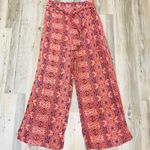 NWT Boutique Boho wide leg floral tie pants sz Large Multi Photo 1