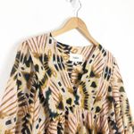 Ba&sh  Cleo V-Neck Mini Dress Size 8 Tie Dye Oversized Ikat Print Boho Casual Photo 7