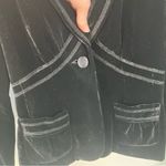 Laundry by Shelli Segal Vintage Black Silk Velvet Blazer Size 0 Fitted Jacket Photo 3