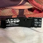 Jaded London  Orange Multicolor Abstract Cut Out Long Sleeve Bodycon Dress Sz 10 Photo 3