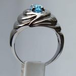 Sterling Silver Ring, Blue Sapphire, Marquise, Sz9 Photo 3