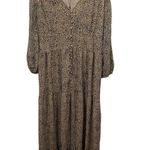 Qed London Tiered Cheetah Print Maxi Dress Size 12 Photo 1