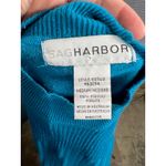 Sag Harbor  sweater cabled ribbed high neck blue Photo 6