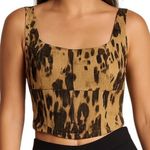 Banana Republic Factory Leopard Print Linen-Blend Cropped Bustier Top Size 10 Photo 0
