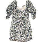 Cotton Candy LA | Blue and White Floral Ruched Peasant Dress | Small Photo 1