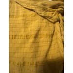 Free People Mustard Peasant Blouse Top – Boho Textured Gauze – Size L Photo 6