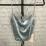 NWT Blashe Butterfly Print Crop Top Size Medium Blue Photo 0