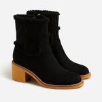 J.Crew Sherpa Stacked Heels In Suede black Photo 0