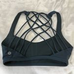 Lululemon  Free To Be Wild Bra Size 4 Teal Shadow Strappy Yoga Pilates Sports Bra Photo 9