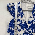 Hyacinth House Blue Floral‎ Print Maxi Dress Ruffle Sleeves V Neck Womens S Photo 3