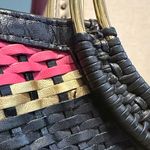 Sharif Multicolor Leather Woven Tote Black Photo 14