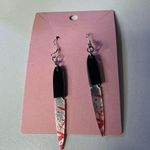 Handmade Halloween horror slasher bloody knife  earrings Photo 0