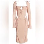 House Of CB NWT  'Ophelia' Crystal Cutout Midi Dress dusty pink balletcore sheer Photo 5