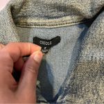 ChiOle Distressed Cropped Denim Vest S patches crop 90s rocker rock concert Blue Photo 4