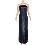 Monique Lhuillier ML Reese Sequined Strapless Gown, Navy Midnight, 6 (US) Photo 2