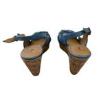 Apt. 9 Blue  Open Toe Wedges High Heels Beach Coastal Vacation Party Photo 4