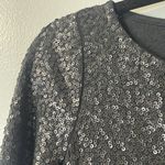J. CREW Sequin 3/4 Sleeve Boat Neck Blouse Size XS Black NWT Holiday Party Photo 3