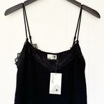 Everleigh NWT  Lace Trim V-Neck Cami Tank Blouse Black Small Photo 1