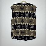 Vintage Sierra Classics Large Snowflake Fleece Vest Tan Black White Full Zip L Photo 5