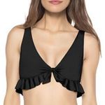 Isabella Rose Tie front ruffle bikini top black Size M Photo 0