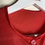 Vintage Unbranded Red Nylon Lace Pajama Lounge Top Short Sleeve Small Photo 5