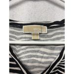 Michael Kors  Women’s Medium Signature Zebra Print T Shirt V-neck *flaw* Photo 3