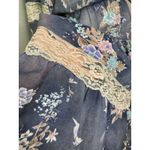 Vintage Dress S Boho Babydoll Cottage Romantic Prairie Floral Tiered Midi Sheer Blue Photo 4
