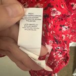 Lucky Brand  Red Floral Blouse babydoll Prairie fairy Peasant boho top sz XS Photo 4