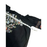 Free People  Embroidered Blouse Top Size Large Boho Flowy Bohemian Trendy Photo 7