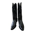 IUV Women’s Size 10 Black Leather Cowboy Cowgirl Boots Embroidered Pointy Toe Photo 5
