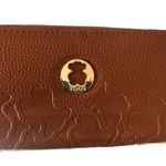 Tous Genuine Pebble Leather Zip~Around Wallet Cognac Dustcover Flaws Photo 0