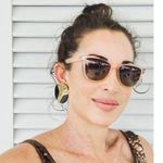 80s VTG Mob Wife Black Glass Disk w/ Gold Enamel Statement Post Earrings Photo 0