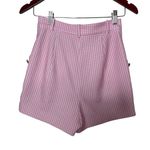 Meshki Amber x   Pink white gingham high waist shorts gold buttons size S Photo 2