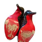 Unlisted  Brown Croc-Embossed Peep-Toe Heels Photo 5