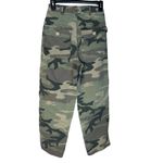 Topshop SZ 2 Camo Jeans High-Rise Green Button-Flap Pockets Wide-Leg Zip-Fly Photo 3