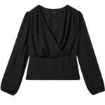 Torrid Black Zig Zag Surplice Crop Blouse Size 2 Photo 0